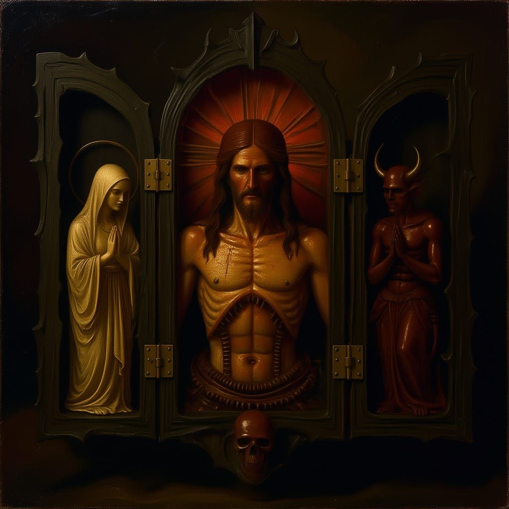 Dark Triptych: Jesus, Hell, and Biomechanical Horror