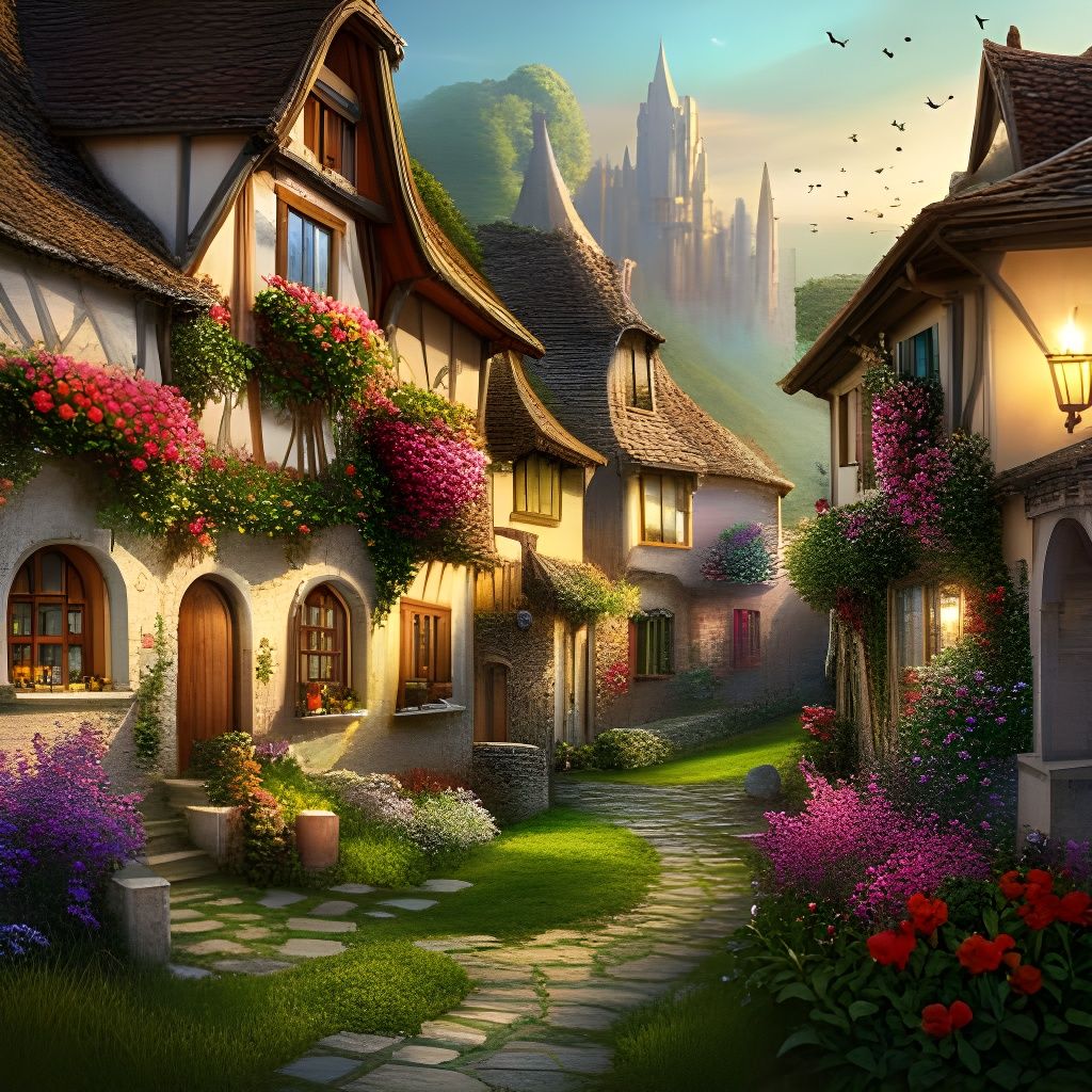 Fairy countryside village - AI Generated Artwork - NightCafe Creator