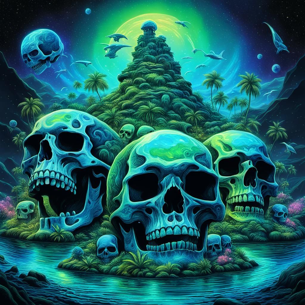 A creepy haunted fantasy skull island ποΈ