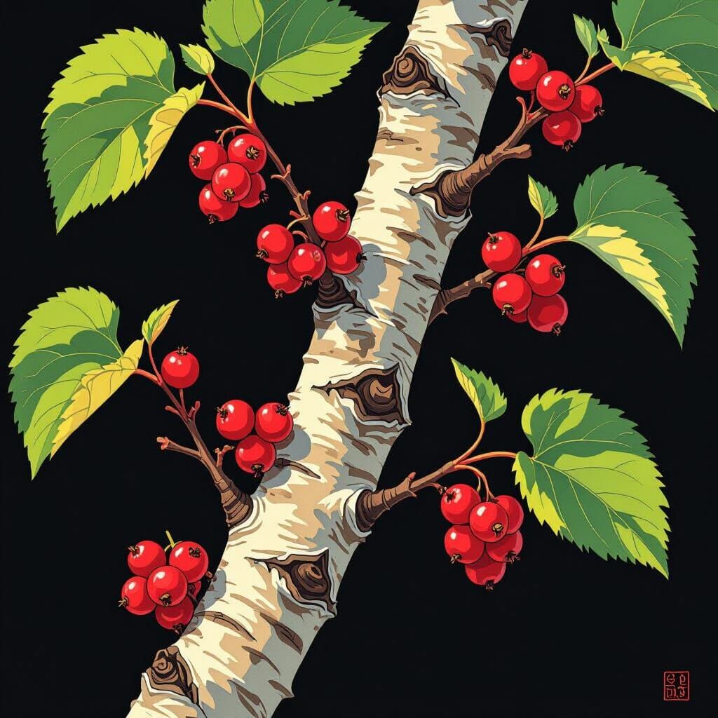 Studio Ghibli Mulberry Tree with Red Berries