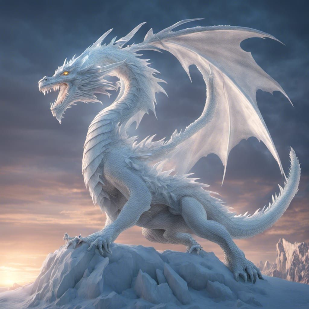 White Dragon #3 - AI Generated Artwork - NightCafe Creator