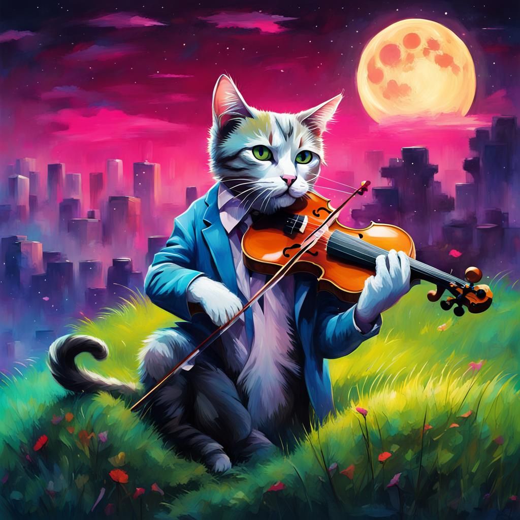 Hey diddle diddle, the cat and the fiddle...  by @musickitty