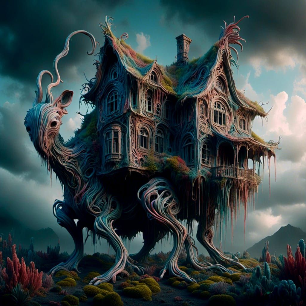 <lora:Wonky Houses ALIVE:1.0> creature infused with a house