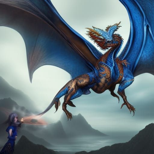 Blue dragon - AI Generated Artwork - NightCafe Creator