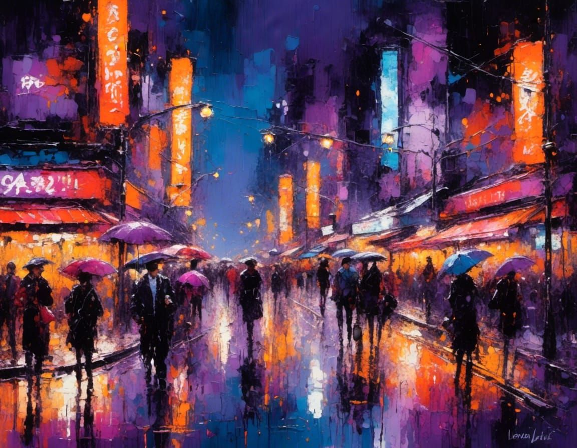 Tokyo street at night