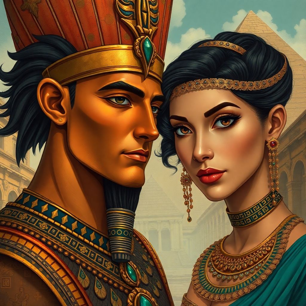 Egyptian pharaoh and princess