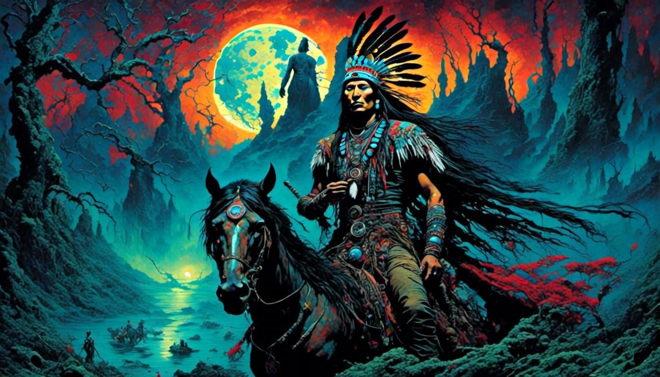 <lora:Native American1:1.0> (The Ride Of The Mind:1.5) / epi...