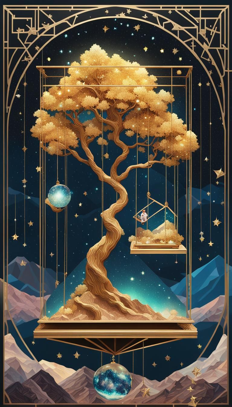 shimmering twisted tree