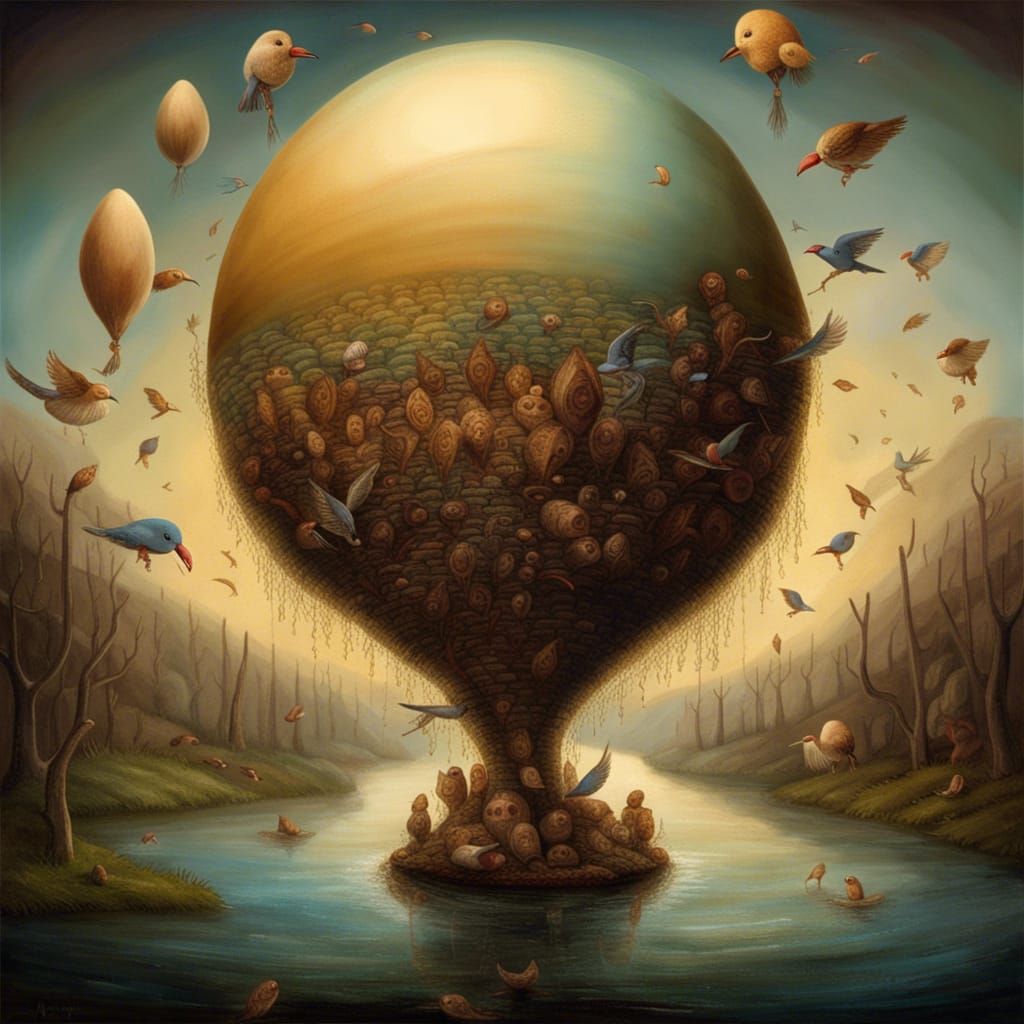 Le fleuve descend comme un œuf Et nous sommes les oiseaux/ d...