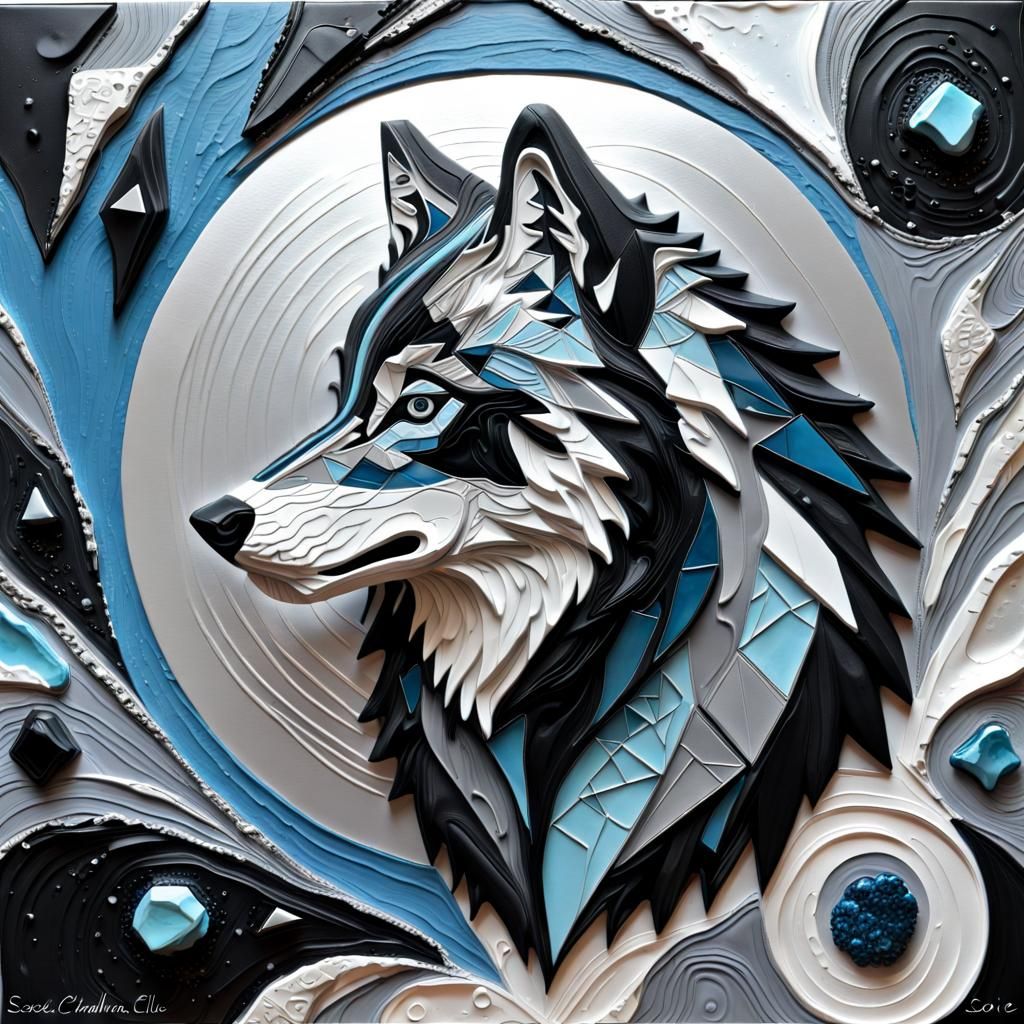 Impasto art:  Wolf 🐺