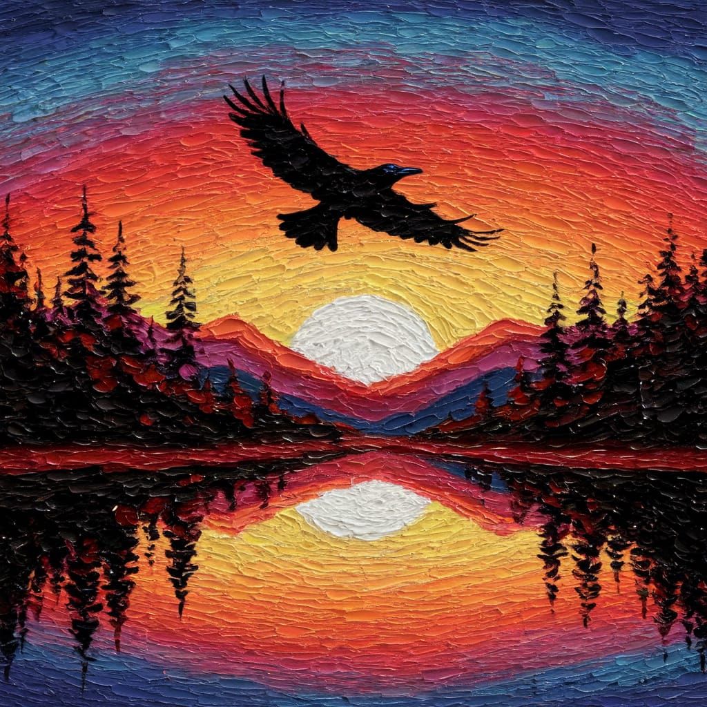 Painted Golden Sunset Flight   by @Talon