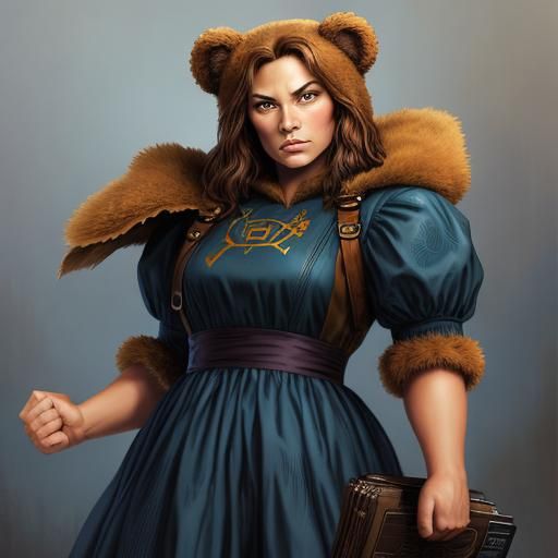 girl dress as  a bear