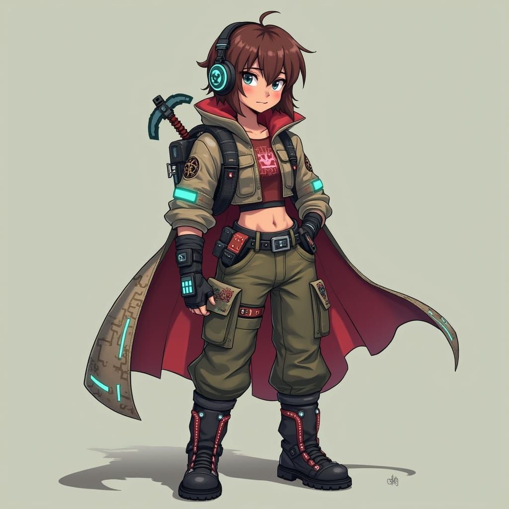 Cyberpunk VTuber in Industrial Gear