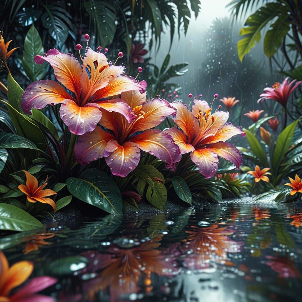 Vibrant Tropical Bloom in Cinematic Splendor