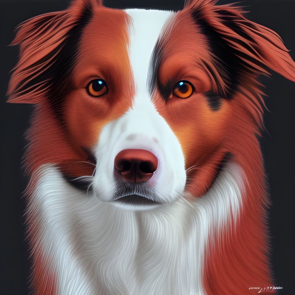 Red merle border collie AI Generated Artwork NightCafe Creator