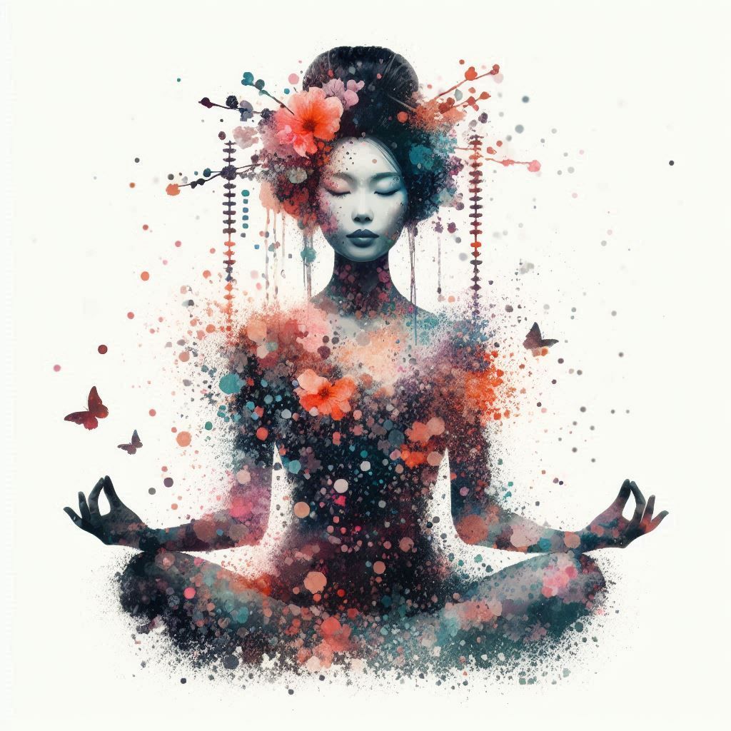 double exposure beautiful fantasy DALL-E 3 portrait landscap...