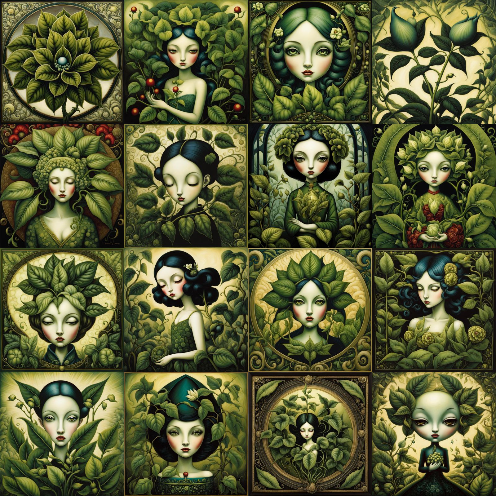 An Atropa Plant, By Benjamin Lacombe - Ai Generated Artwork - Nightcafe 