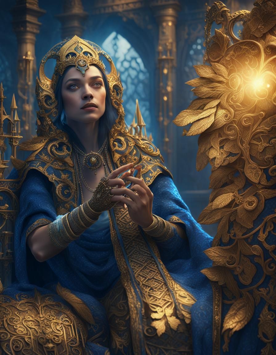 Woman casting a spell