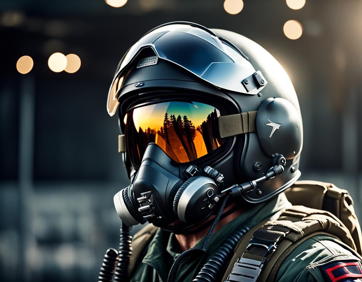 Fighter pilot with helmet  by @Marcos