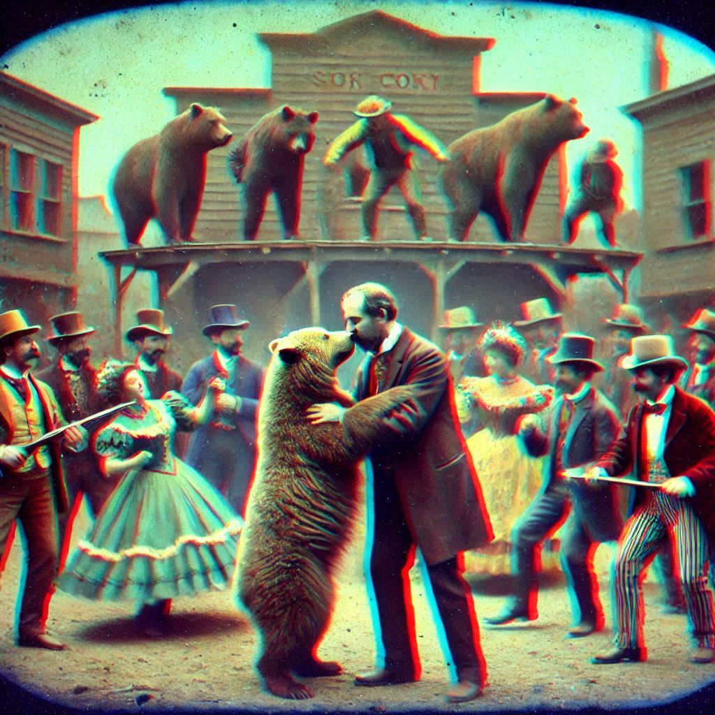 snazzy cornball bear-human dance promenade 3D!!!!!! 🟦𝀂🟥𝀅