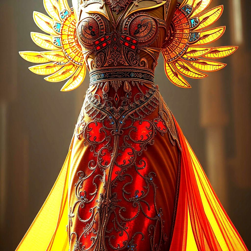 create a stunning egyptian futerstic dress