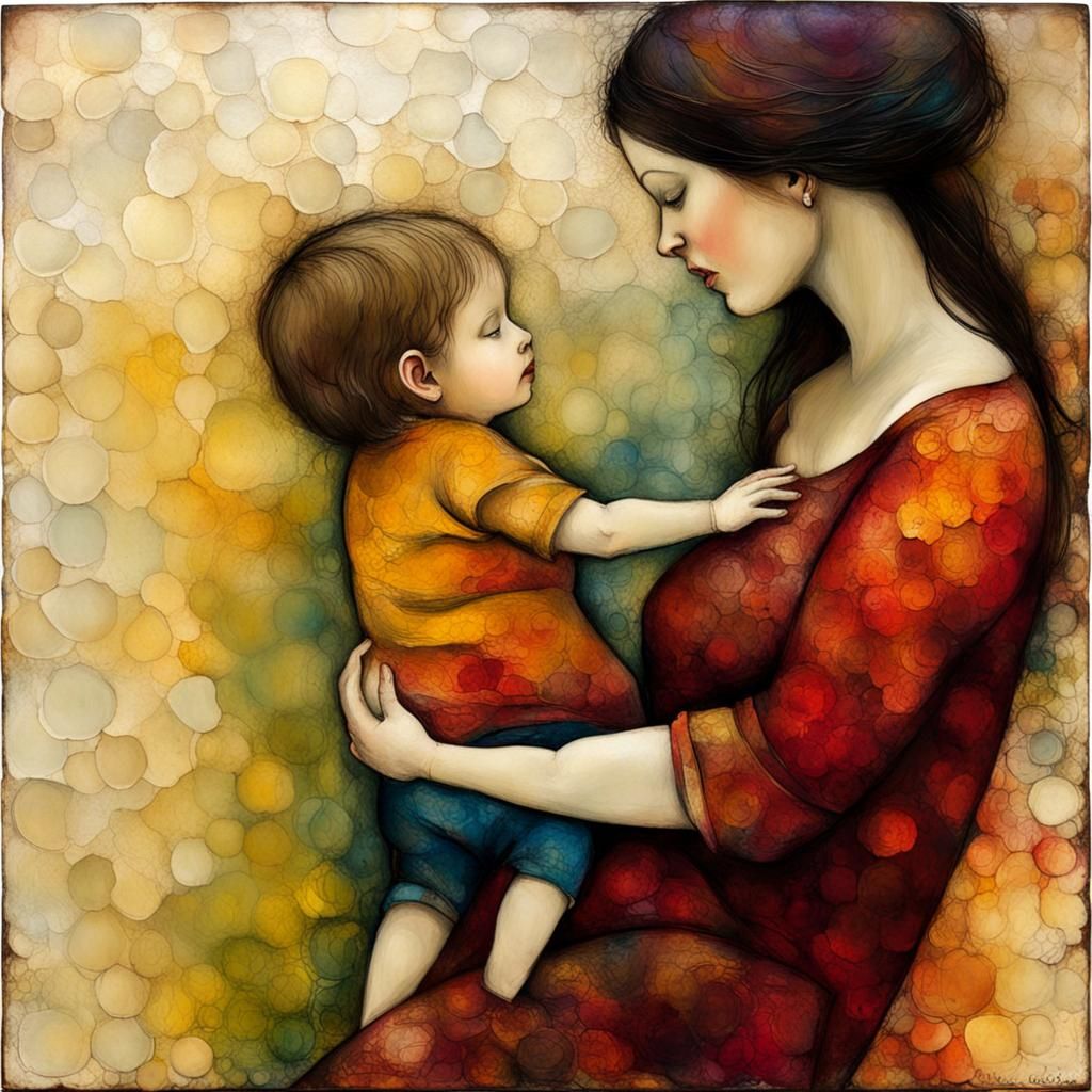 mother and toddler - AI Generated Artwork - NightCafe Creator