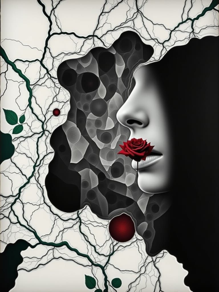 <lora:Graphite:1.0>  Red Roses stand out  as emotions in against graphite grayscale  identity 