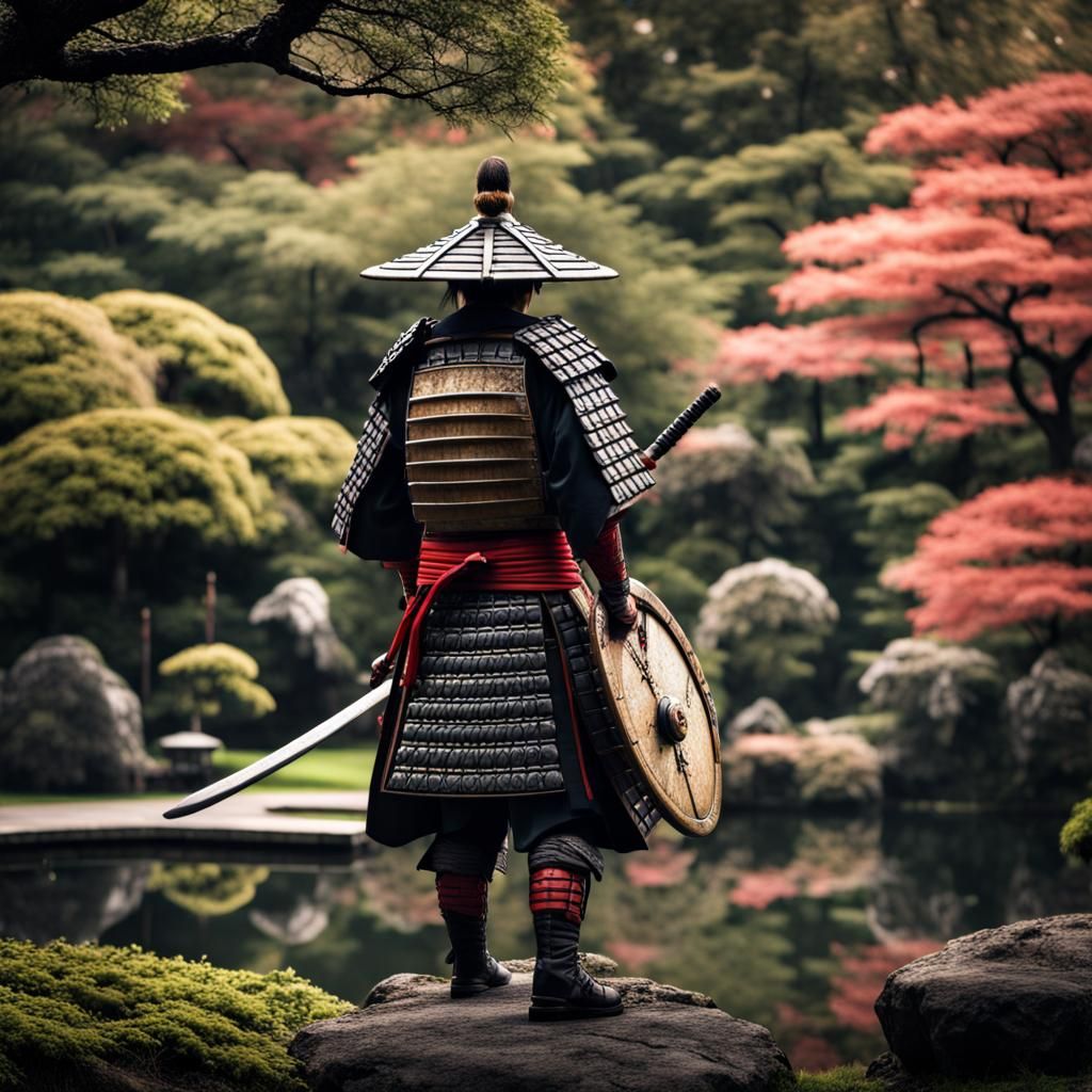 Samurai with Shield - AI Generated Artwork - NightCafe Creator