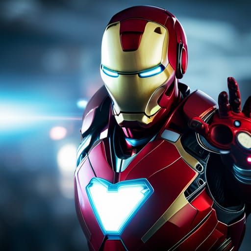 A medium shot of Ironman, Style: Hyper-realistic pop, comiccore ...