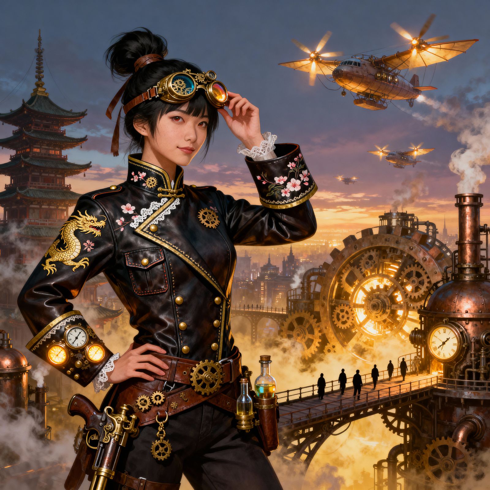 Asian steampunk character