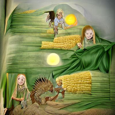 Children of the corn fantasy storybook illustration