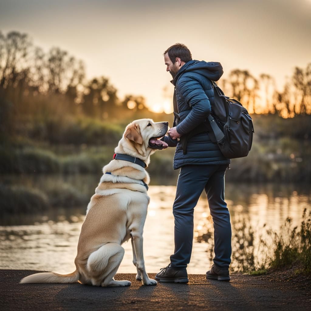 Man and Labrador Best friends