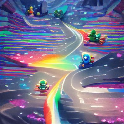 Rainbow road cartoon