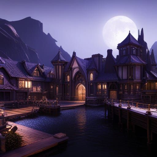 Fantastical Detailed Matte Painting in Deep Color