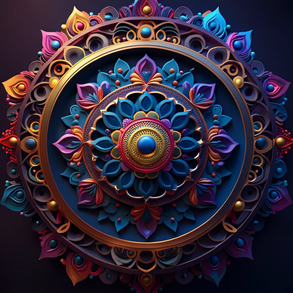 Mandala 3D - AI Generated Artwork - NightCafe Creator