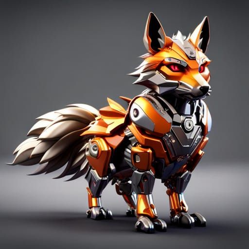 Robot Fox AI Generated Artwork NightCafe Creator