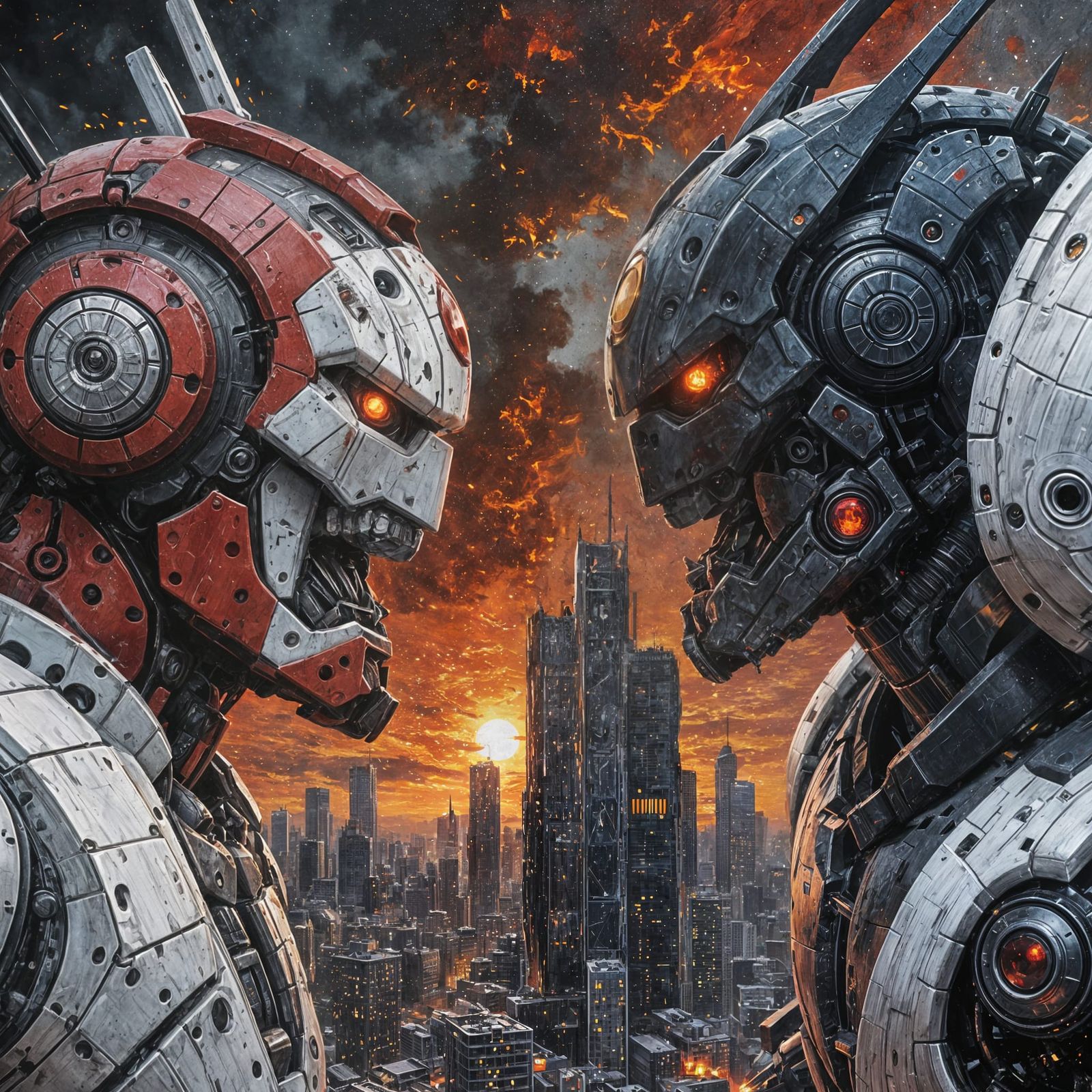 Mecha battle  by @Incitatus