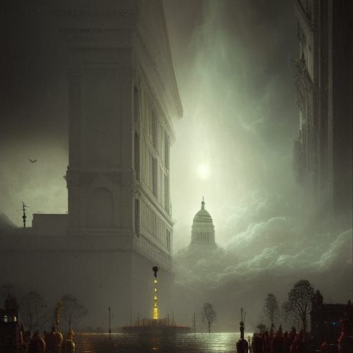 ufo unidentified flying object, aliens, landing near the whi...