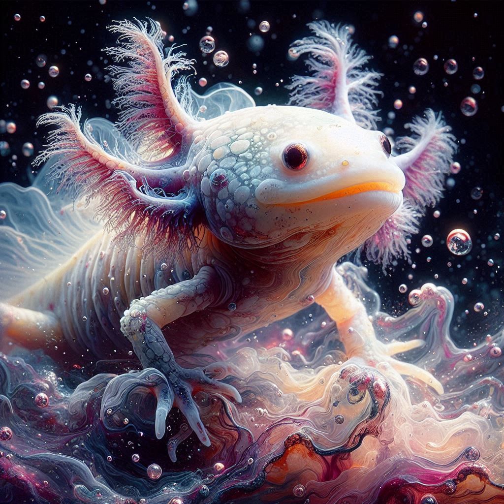 Axolotl :Amphibia ⁉️ 😡 :Caudata :Ambystomatidae