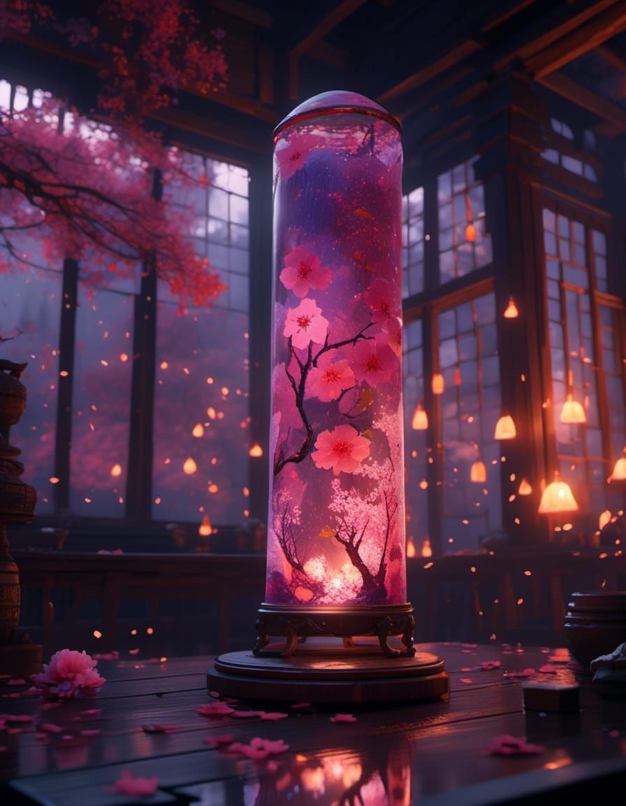 Sakura lava lamp - AI Generated Artwork - NightCafe Creator