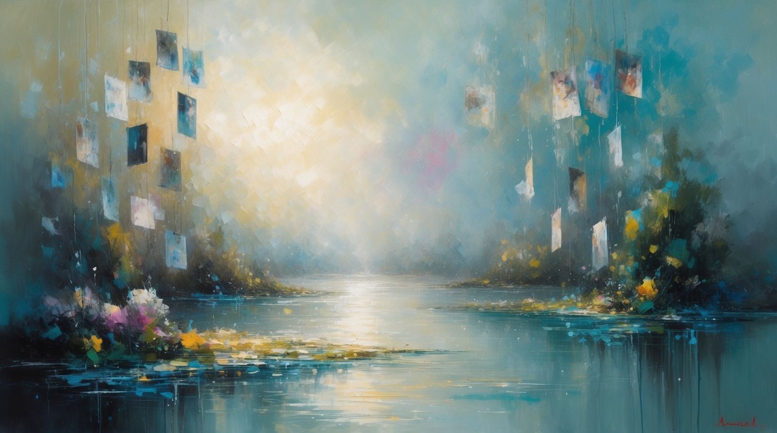 Memories dissolving into a shimmering landscape of emotional...