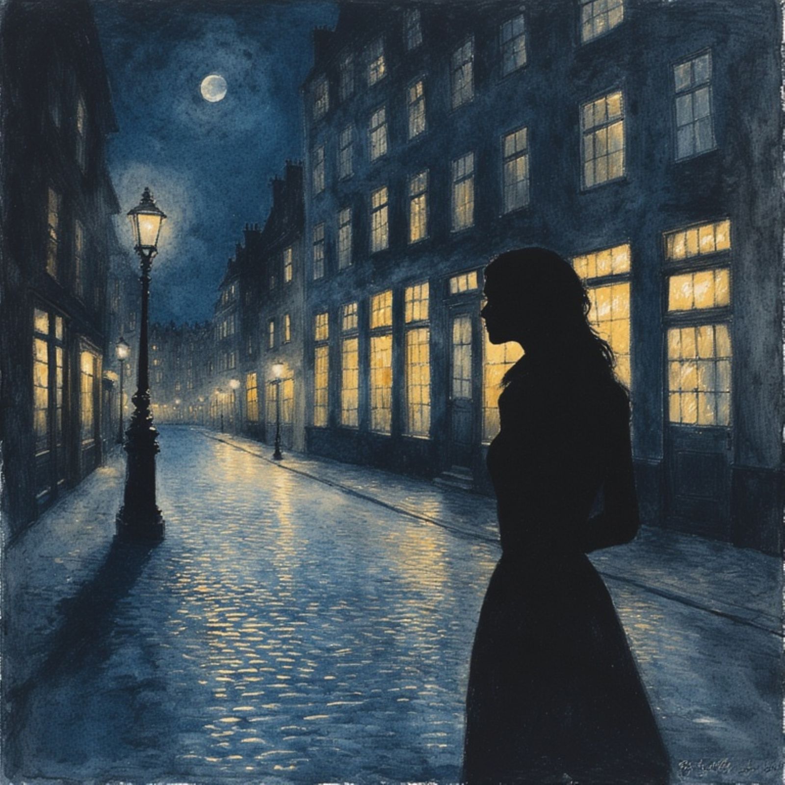 the elegant silhouette of a woman in profile