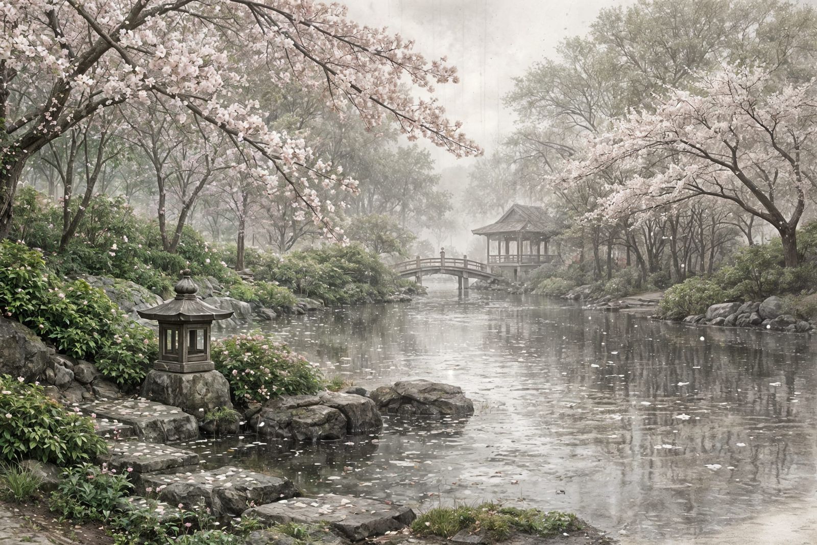 Sakura Rain Garden   by @sunshine33