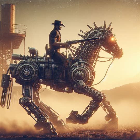 Dieselpunk Cowboy - AI Generated Artwork - NightCafe Creator