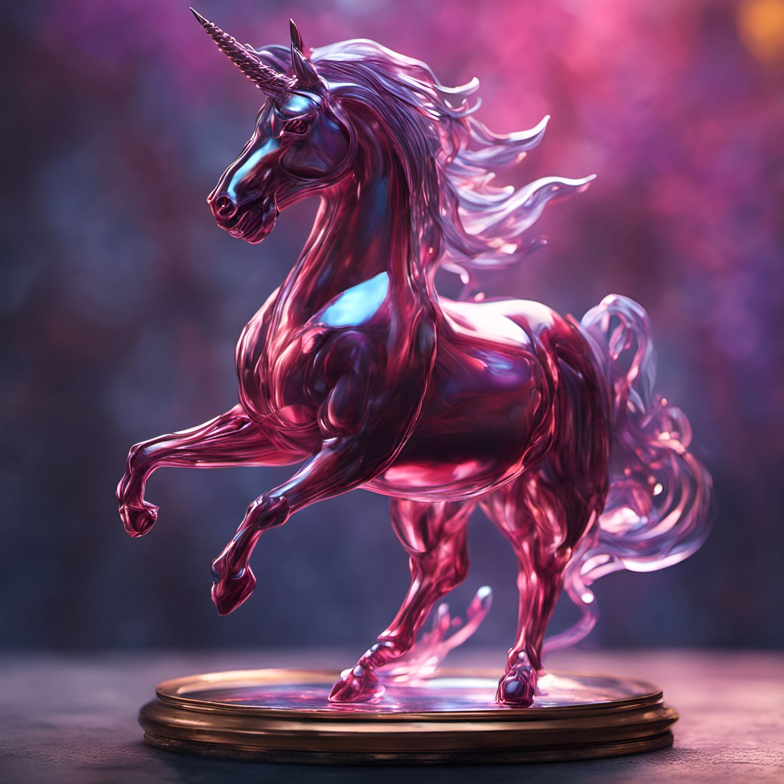 Blown Glass Unicorn  by @Bubu