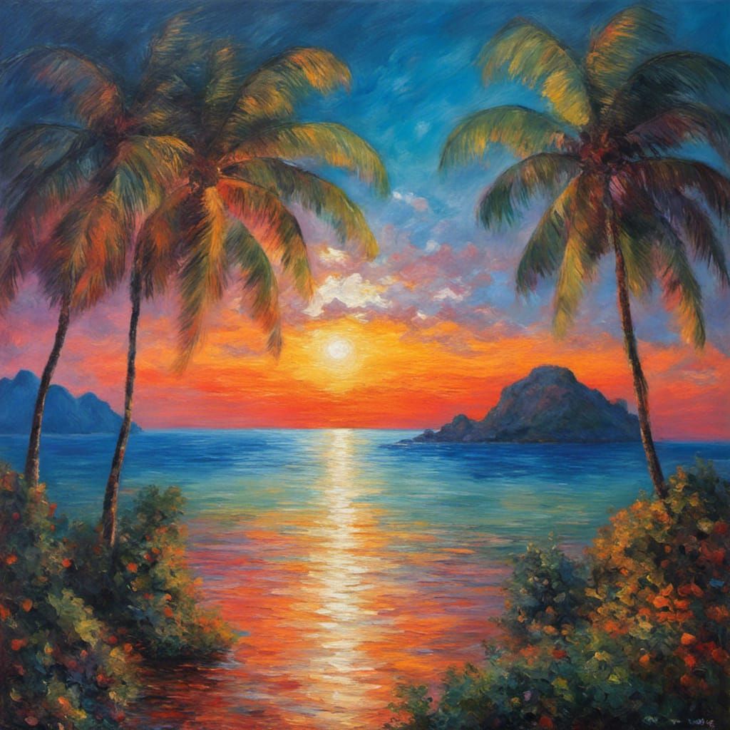 Tropical sunset   by @WitteKraai