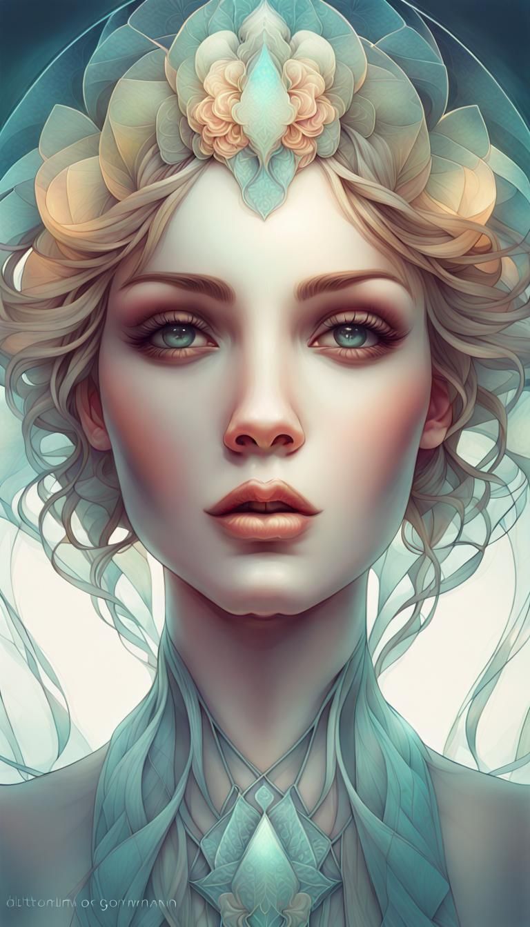 Anna Dittmann pretty girl made of glass. Perfect symmetry. f...