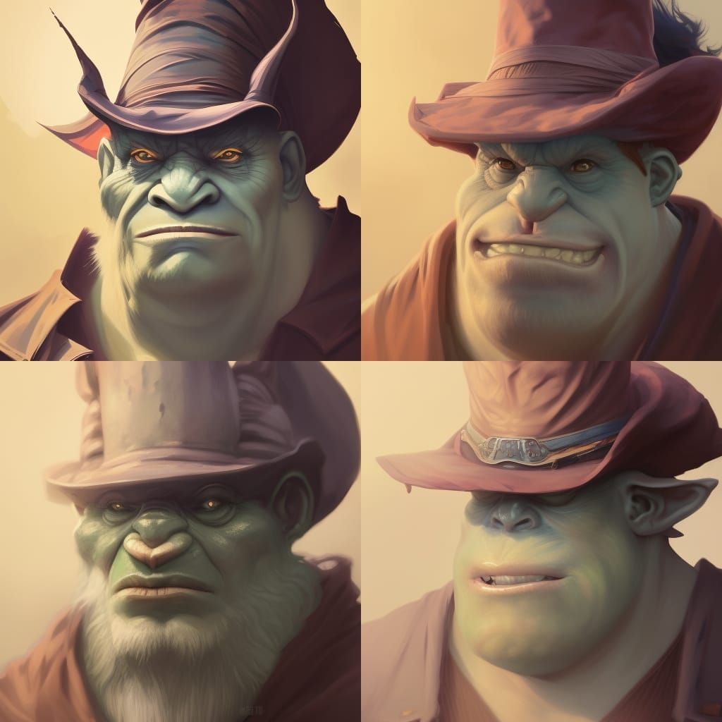 Pale ogres with hats