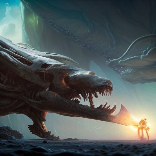 saber-toothed chosen emaciated spine in energetic space cook...