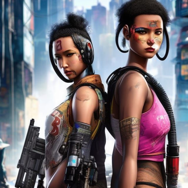 Cyberpunk Girls - AI Generated Artwork - NightCafe Creator